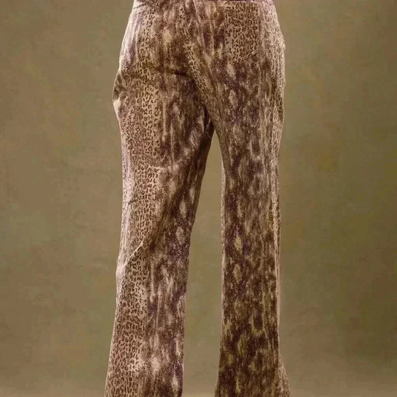 Multicolor Casual Women's Low Rise Snakeskin Denim Trousers - Picture 2 of 5